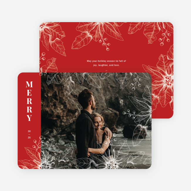 Merry Impression Christmas Cards - Red