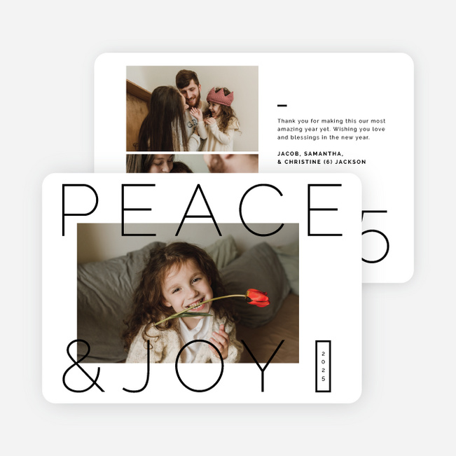 Truly Peaceful Holiday Cards and Invitations - Black