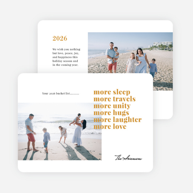 More Bucket List New Year Cards and Invitations - Yellow