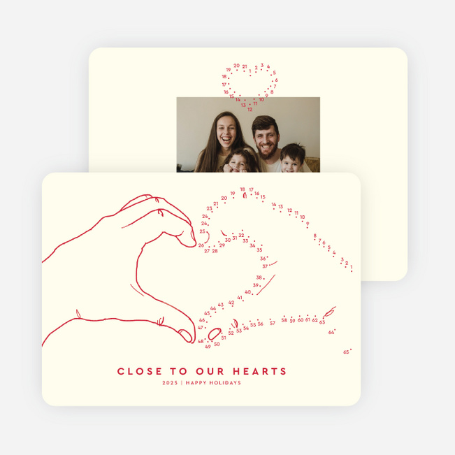 Heartful Connection Holiday Cards and Invitations - Beige