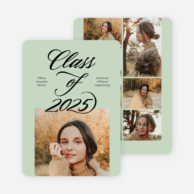 Bit of Flourish Graduation Announcements & Graduation Invitations - Green