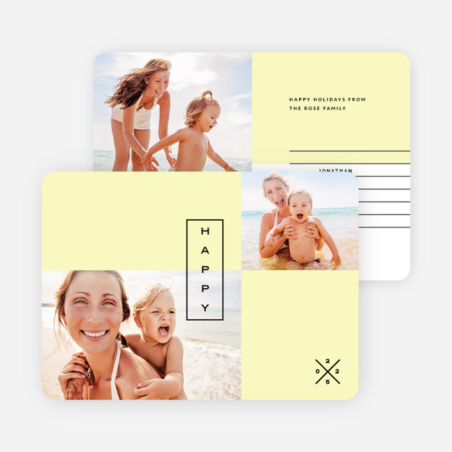 Modern Lines Holiday Cards - Yellow