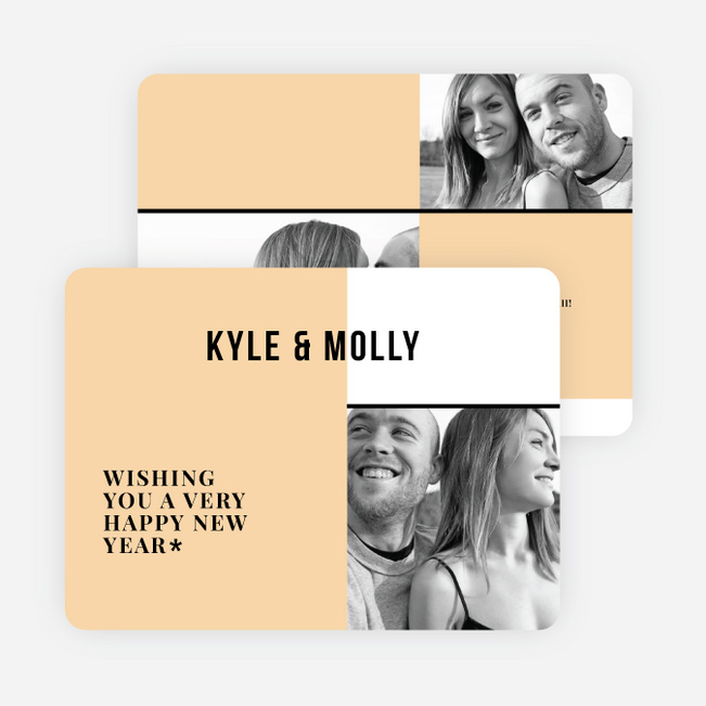 Picture Grid New Year Cards - Orange