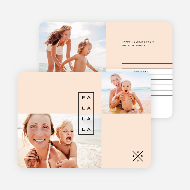 Simple Lines Christmas Cards - Pink