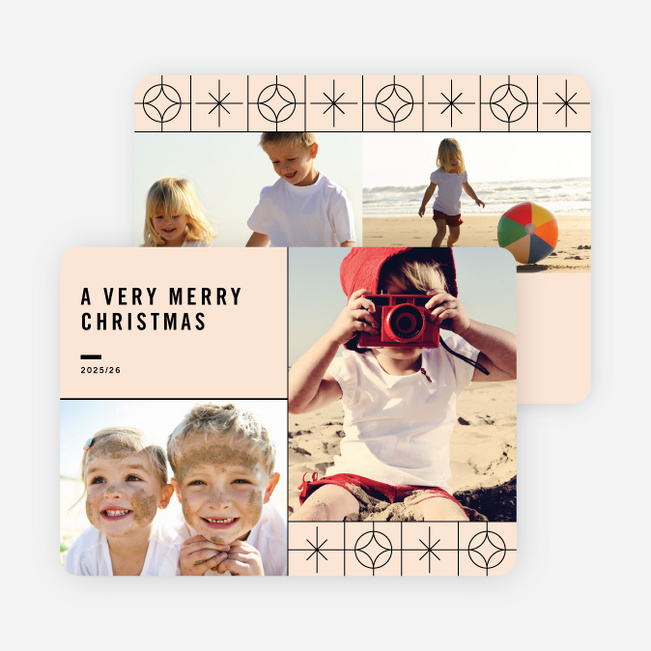 Stars Pattern Christmas Cards - Orange