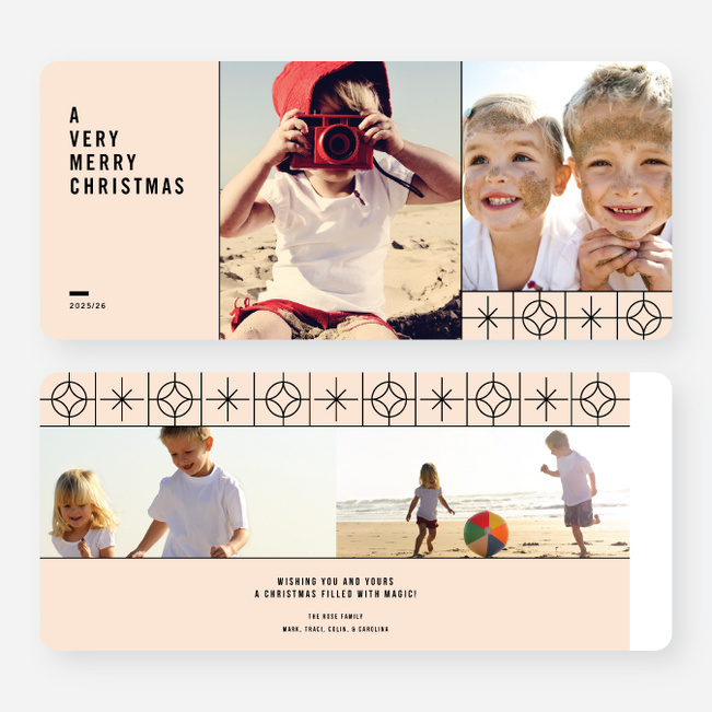 Stars Pattern Christmas Cards - Orange