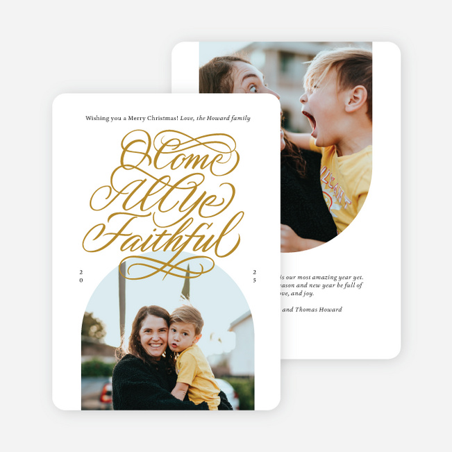 Ornate Hymn Christmas Cards - Yellow
