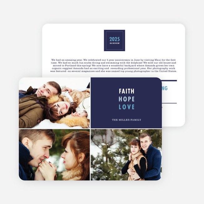 Year in Review Holiday Cards - Blue