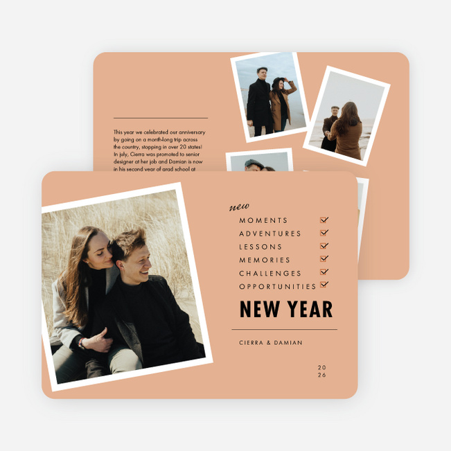 New Moments Checklist New Year Cards and Invitations - Orange