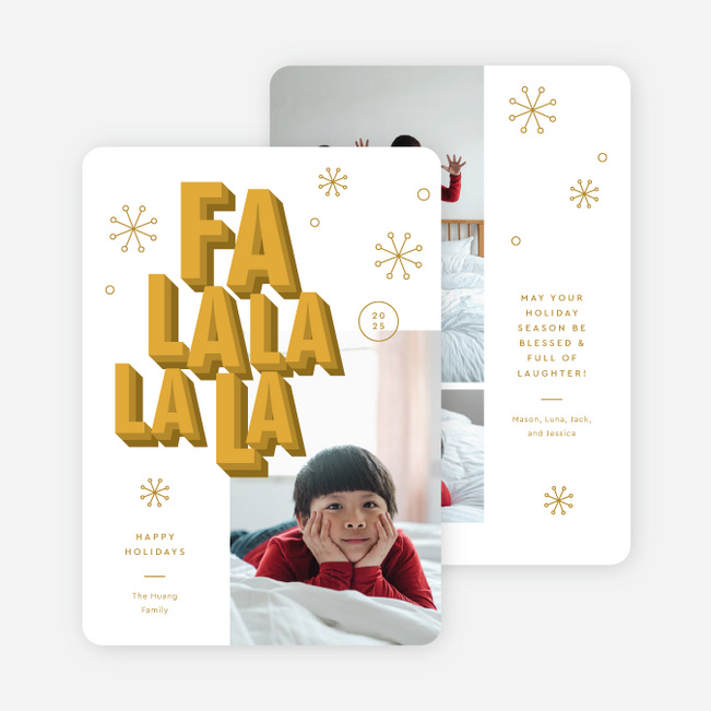 Retro Song Christmas Cards - Yellow