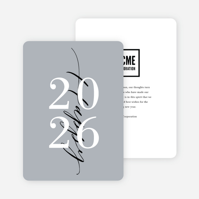 Stacked New Year Company Holiday Cards - Blue