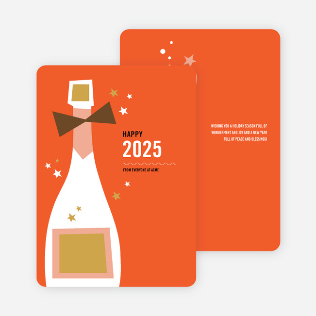Vintage Champagne New Year Cards - Red
