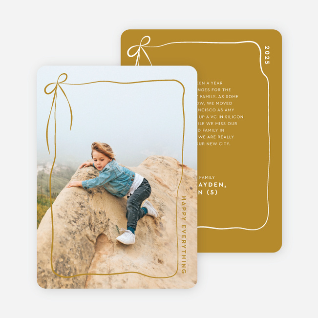 Biggest Present Holiday Cards and Invitations - Yellow