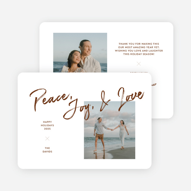 Brushed by the Season Holiday Cards and Invitations - Brown