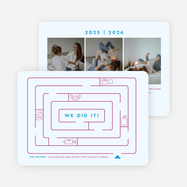 Icon Maze Holiday Cards and Invitations - Blue
