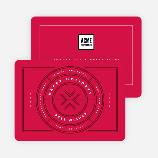 All Around Wishes Corporate Holiday Cards - Red