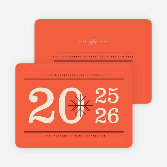 Best Wishes Corporate Holiday Cards - Red