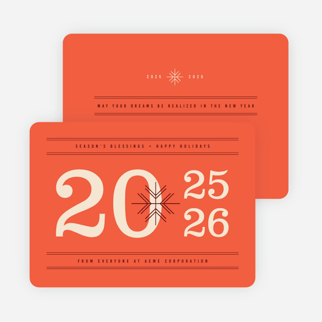 Best Wishes Corporate Holiday Cards - Red