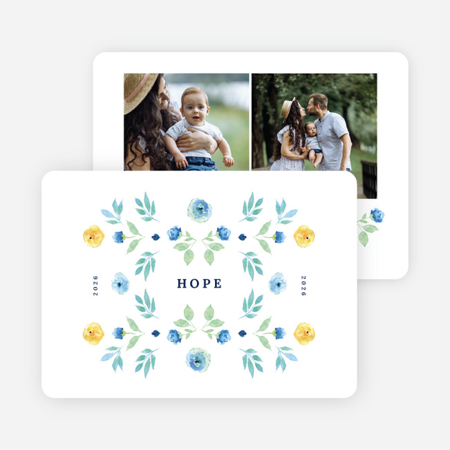 A Little Hope New Year Cards and Invitations - Blue