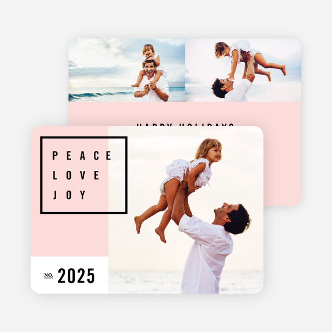 Simply Stated Holiday Cards - Pink