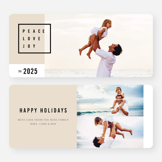 Simply Stated Holiday Cards - Beige