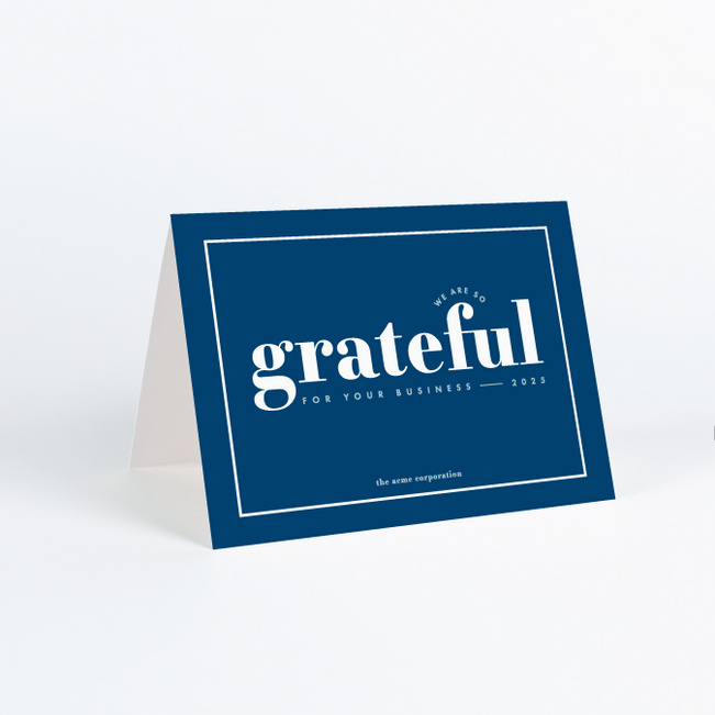 So Grateful Business Holiday Cards - Blue