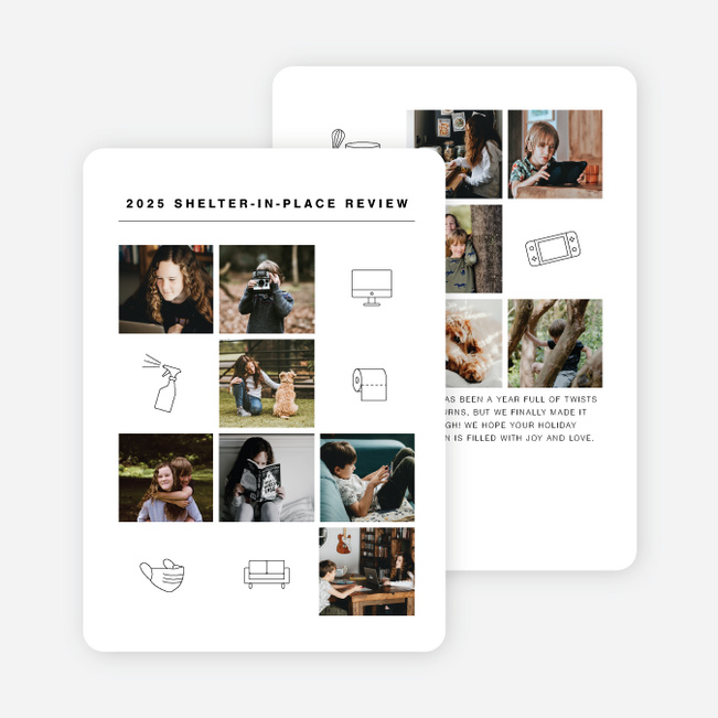 Sheltered In Multi Photo Holiday Cards - White