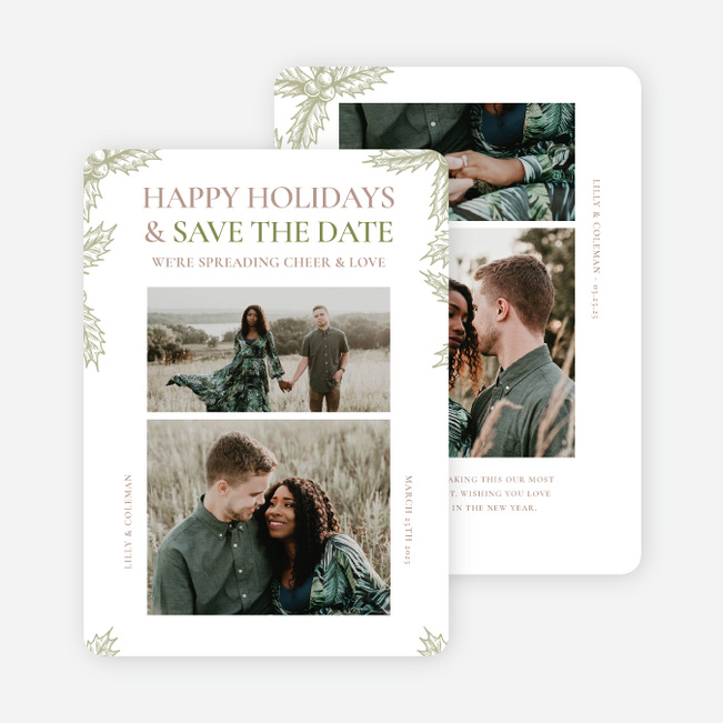 Double the Cheers Holiday Cards and Invitations - Green