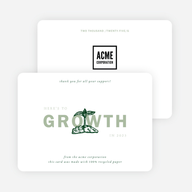 Here’s to Growth Business and Corporate Holiday Cards - Green