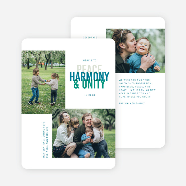 Overlapping Ideals New Year Cards and Invitations - Blue