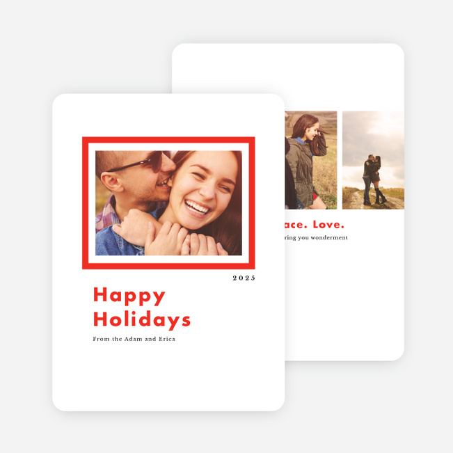 Bold Frame Holiday Cards - Red