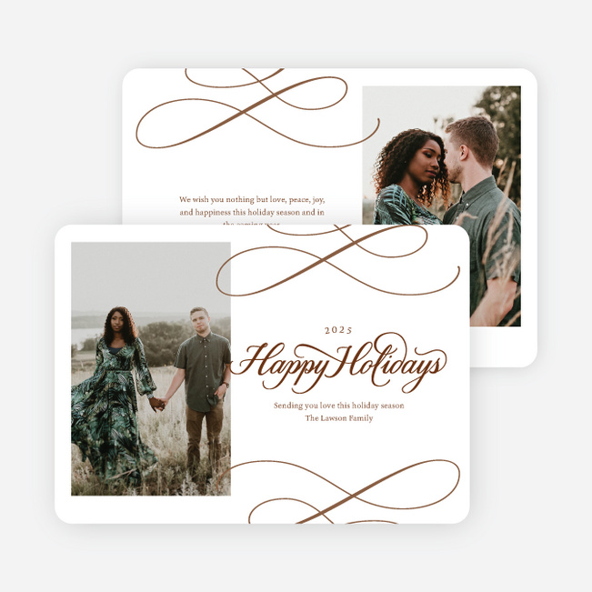 Whispered Wishes Holiday Cards and Invitations - Brown