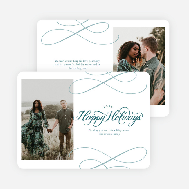 Whispered Wishes Holiday Cards and Invitations - Blue