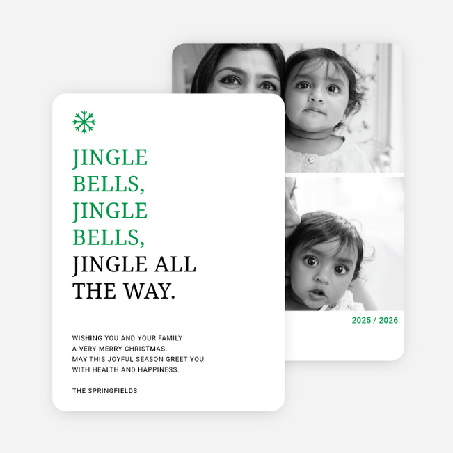 Jingle Bells Holiday Cards - Red
