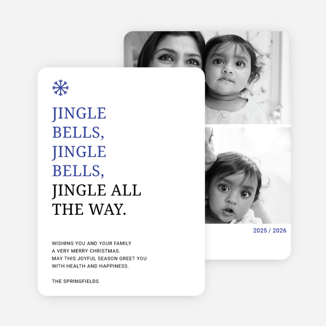 Jingle Bells Holiday Cards - Blue