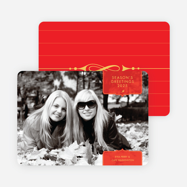 Modern Traditionalist Holiday Photo Cards - Punch