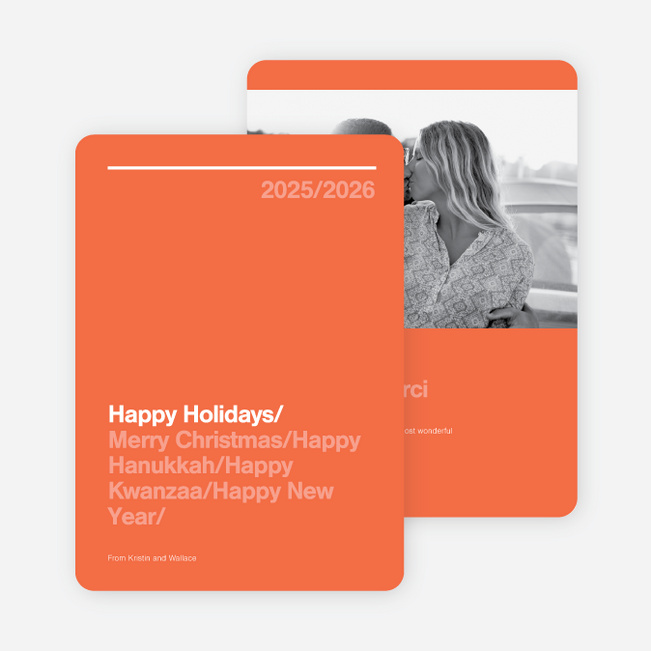 Clean Lines Family Holiday Cards - Red