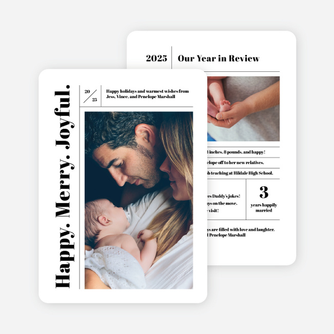 Grid Message Holiday Cards - Black