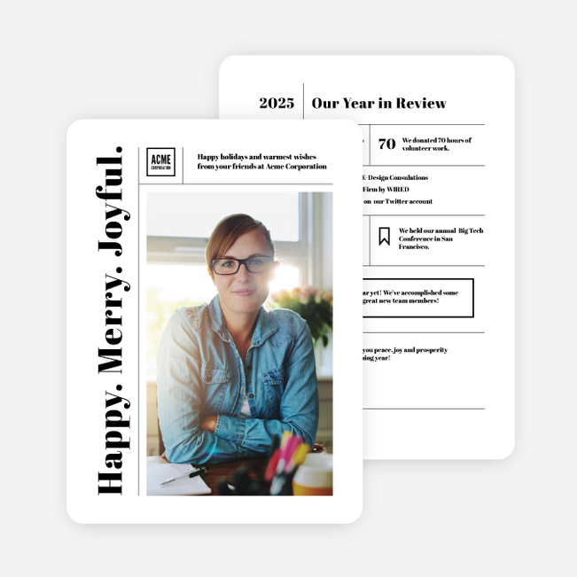 Grid Style Holiday Cards - Black