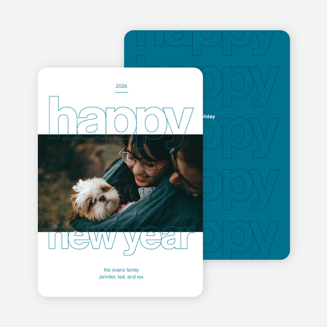 Happy Days New Year Cards - Blue