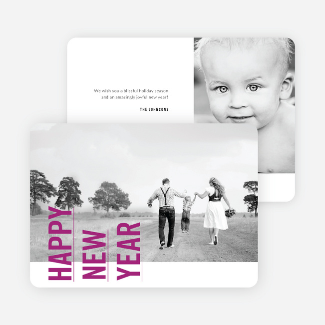 Standing Tall New Year Cards - Purple