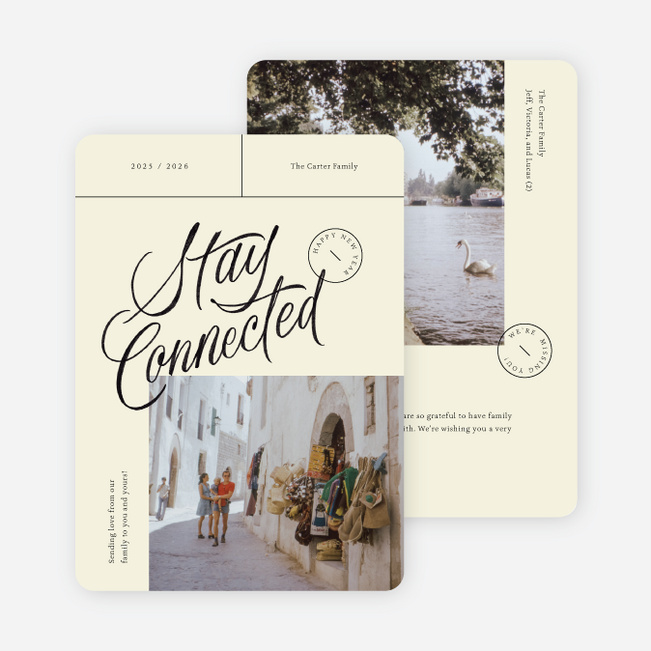 Handwritten Wish Multi Photo Holiday Cards - Beige