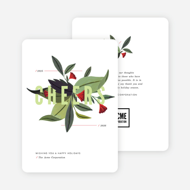 Bunches of Cheer Company Holiday Card - Green