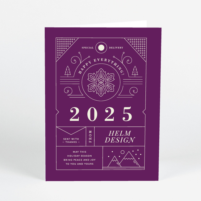 Intricate Details Corporate Holiday Cards - Purple