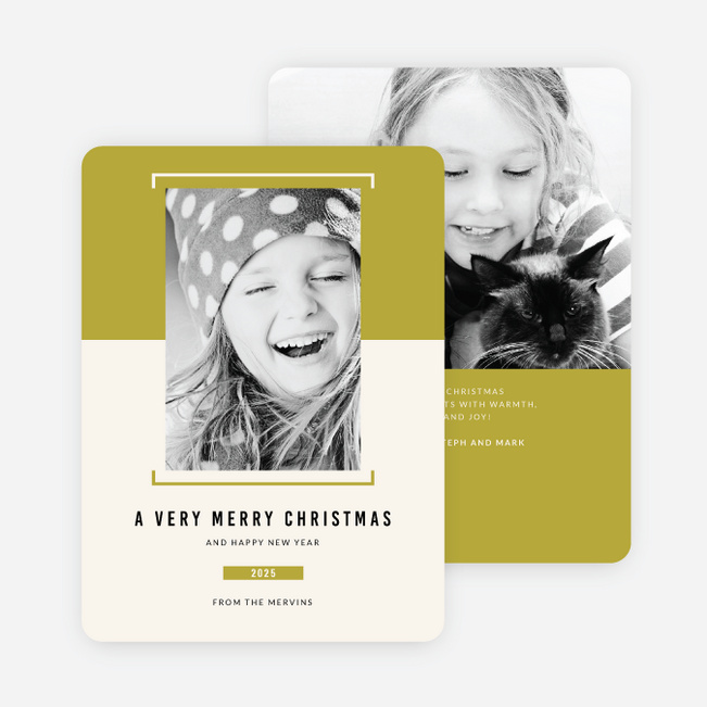 Bracket Photo Holiday Cards - Green