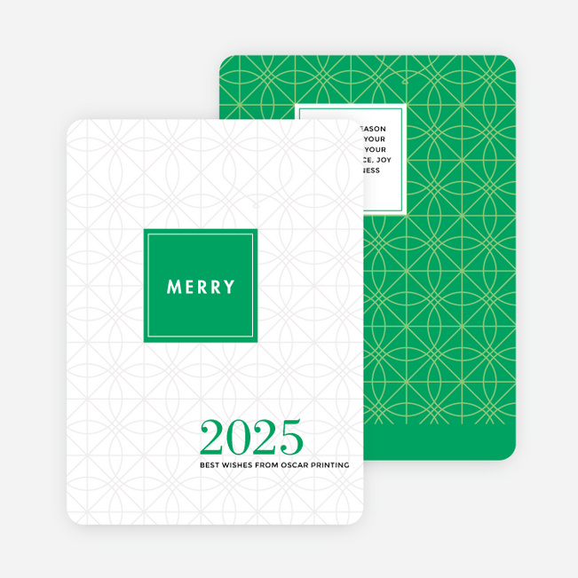 Abstract Ornaments Corporate Holiday Cards - Green