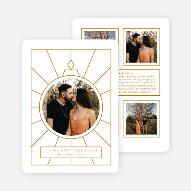 Simple Ornament Christmas Cards - Yellow