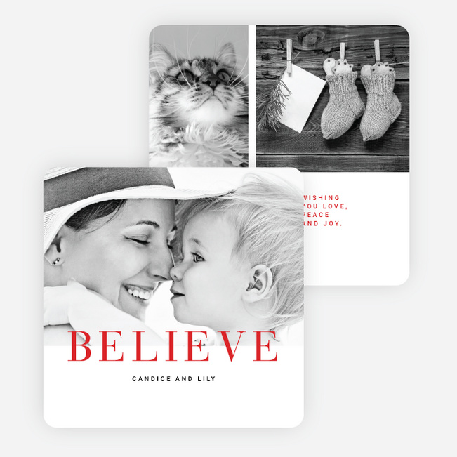 Believe Holiday Cards - Red
