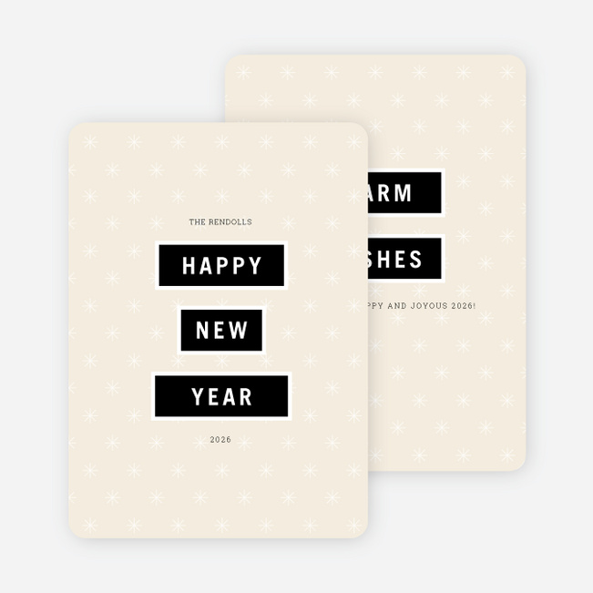 Modern and Bold New Year Cards - Beige