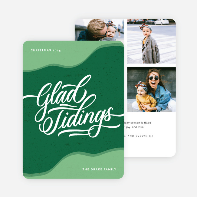 Simply Glad Tidings Christmas Cards - Green